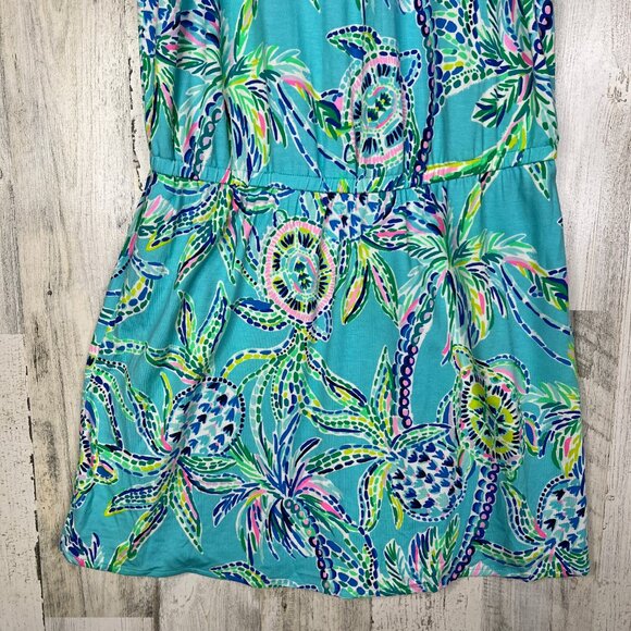 Lilly Pulitzer Gianni Skort Romper Bermuda Blue Turtle Sz Small Resort Vacation - Picture 7 of 17